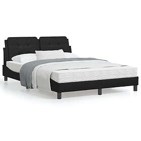 vidaXL Sängram med LED-belysning svart 140x190 cm konstläder