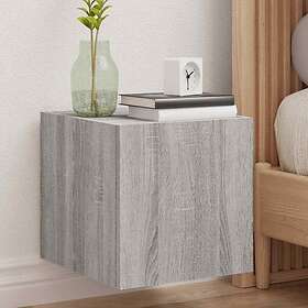 vidaXL Väggmonterad tv-bänk LED grå sonoma 30,5x35x30 cm