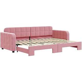 vidaXL Dagbädd utdragbar rosa 80x200 cm sammet