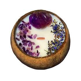 Svadia Vacker naturlig Lavender Bliss Amethyst Bougie Coquille de Noix de Coco