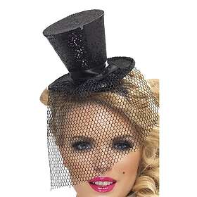 Glittrig Minihatt Svart