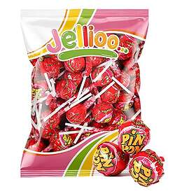 Pin Pon Klubbkaramell Tuggummi Sur Jordgubb Storpack 53-pack