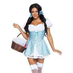 Ljusblå Rutig Klänning Maskeraddräkt Small