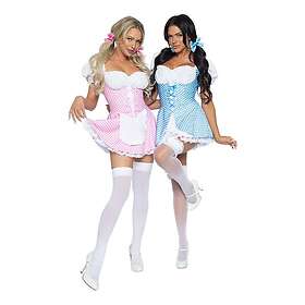 Ljusblå Rutig Klänning Maskeraddräkt Large