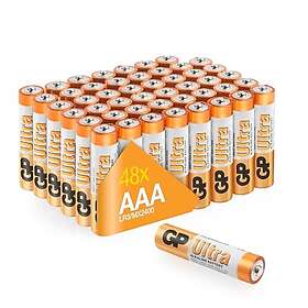 Gp Alkaliska AAA- batteri 48-pack| Ultra |24A/LR3 1,5V batteri Lång livslängd, högre effektivitet och daglig användning