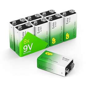 Gp Alkaliska 9V- batteri 8-pack| Extra 6f22-6lr61 batteri Lång livslängd, högre 