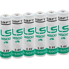 Saft LS 14500 3,6 V Lithium Pack om 6, vit