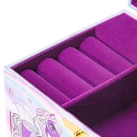 Craze Crazy Enhörning smyckeskrin barn med musiklåda, smyckeskrin flicka med roterande enhörning och spegel