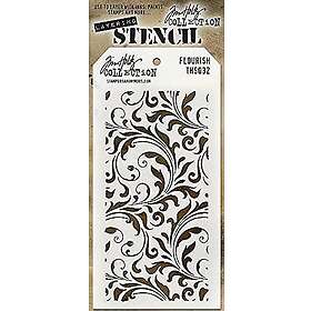 Stampers Anonymous Tim Holtz Layered Stencil 4,125"X8.5"-Flourish -THS-032