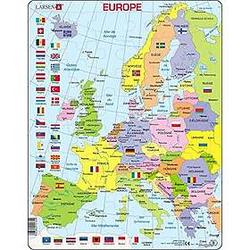 Larsen K2 Politisk karta över Europa, fransk version 48 Bitar