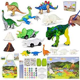 BONNYCO Dinosaurieleksaker målningskit 16 figurer Kit för barn 