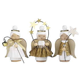 Panduro Hobby DIY-kit Angelic Choir – julpyssel med 3 vackra änglar av trä. L. 7,5 cm