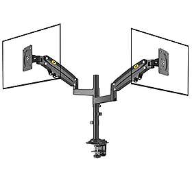 LCD Bordsfäste med gasfjäder för dubbla 22-32 tum LED-skärmar med VESA max. 100 x 100 mm, upp till 12kg