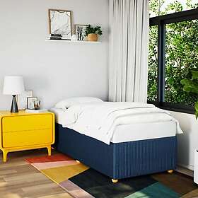 vidaXL Sängram blå tyg 90x200 cm