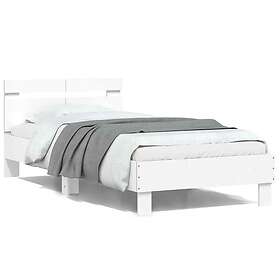 vidaXL Bed Frame with headboard white 100x200 cm engineered wood