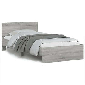 vidaXL Bed Frame with headboard grey sonoma 100x200 cm engineered wood