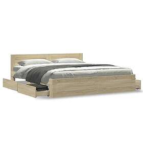 vidaXL Bed Frame 180x200 cm sonoma oak engineered wood