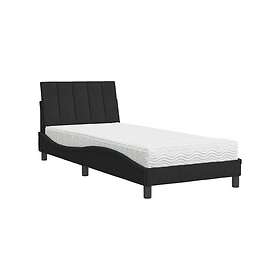 vidaXL Säng med madrass svart 90x190 cm sammet