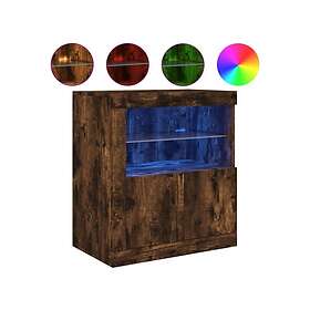 vidaXL Skänk med LED-belysning Rökfärgad ek 60,5x37x67 cm