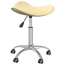 vidaXL Snurrbar matstol gräddvit konstläder