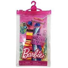 Barbie Fashion And Accessories Complete Look Utfit Striped Dress (Hjt22)