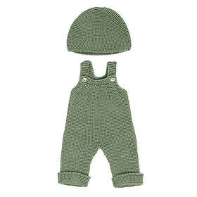 Miniland Knitted Doll Outfit Overall & Beanie Hat, 38 cm