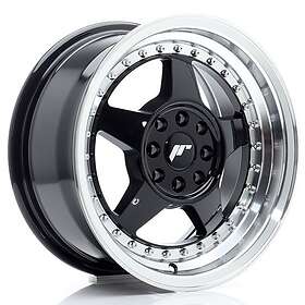 Japan Racing JR Wheels JR6 15x7 ET25 4x100/108 Gloss Black w/Machined Lip