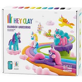 Hey Clay Modellera Regnbåge och Enhörningar lufttorkande 15-pack