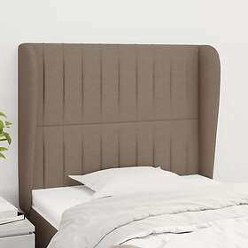 vidaXL Sänggavel med kanter taupe 103x23x118/128 cm tyg