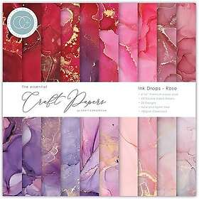 Craft Consortium Paper Pad 6x6 Ink Drops Rose