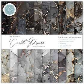 Craft Consortium Paper Pad 6x6 Ink Drops Monochrome