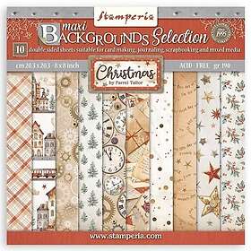 Stamperia Paper Pad 8x8 Gear up for Christmas Maxi Background