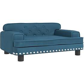 vidaXL Barnsoffa blå 70x45x30 cm sammet