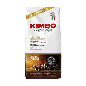 Kimbo Filtro 100% arabica hela kaffebönor för brygg 1000g