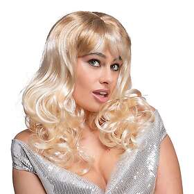 90-tals Blond Peruk med Lockar One size