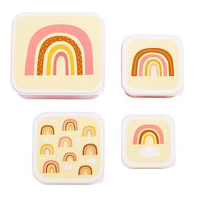 A Little Lovely Company Matlådor 4-pack Rainbows (Yellow)