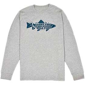 Frödin Flies 'Free Rivers & Wild Fish' Long-Sleeve T-Shirt Heather Grey XL