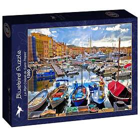 Bluebird Puzzle Den färgstarka hamnen i Saint-Tropez 1000 Bitar
