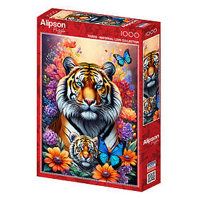 Alipson Puzzle Pussel Tiger, Mamma och ungar 1000 bitar