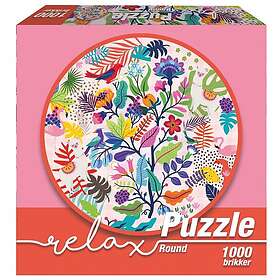 1Conzept Relax Runt Pussel Lama & Flamingos 1000 Bitar