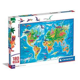 Clementoni Jigsaw Puzzle Super Color Dinosaur Map 180pcs. Golv