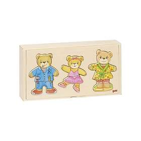 Goki Wooden Dress Up Puzzle Bears in Wooden Box 36 pcs. Trä