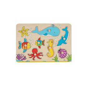 Goki Stud Puzzle Underwater World 8pcs. Trä