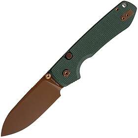 Vosteed Raccoon Crossbar Micarta Green Satin Drop VOSRCCBVTMN