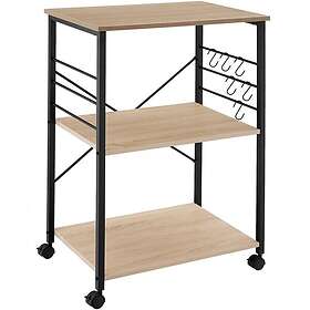 TecTake Serveringsvagn Rugby 65,5x45,5x88,5cm Industriellt lätt trä, ek Sonoma