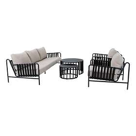 Selected Exclusive Billdal soffgrupp Antracit med taupe dyna 3-sitssoffa, 2 fåtö