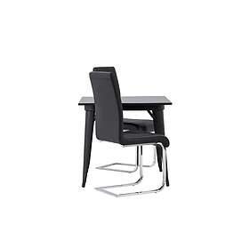 Venture Design Tempe & Tempo matgrupp Svart/svart 2 stolar & bord 80 x 80 cm