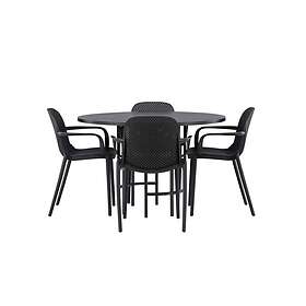 Venture Design Copenhagen & Baltimore matgrupp Svart/svart 4 stolar & bord 115 c