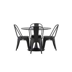 Venture Design Glade & Tempe matgrupp Svart/svart 4 stolar & bord 100 cm