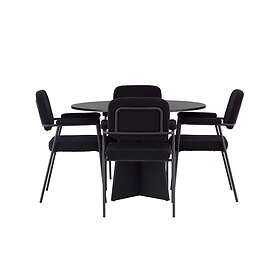 Venture Design Bootcut & Yesterday matgrupp Svart/svart 4 stolar & bord 110 cm